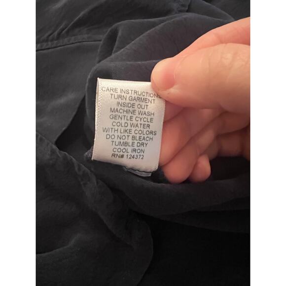 Maven West Women's Dark Blue Tencel Blend Soft Casual Button Down Blouse XS - Picture 5 of 9